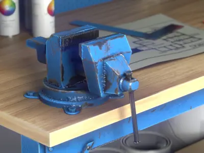 WORKBENCH with tools Low-poly 3D model purchase