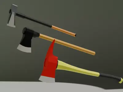 3 HACHAS Low-poly 3D model