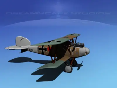 Albatross DIII Fighter 3D model from CGTrader - Rigged