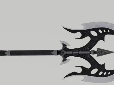Medieval Battleaxe Low-poly 3D model