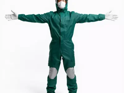 Green Protective Suit model pack Low-poly 3D model