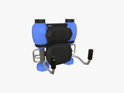 Jetpack Low Poly E03 - SciFi Character Design Low-poly 3D model
