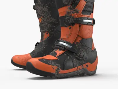  Child Dirt Bike Riding Boots Covered in Mud 