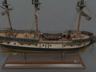 PBR-Endeavour sailing frigate  3D model