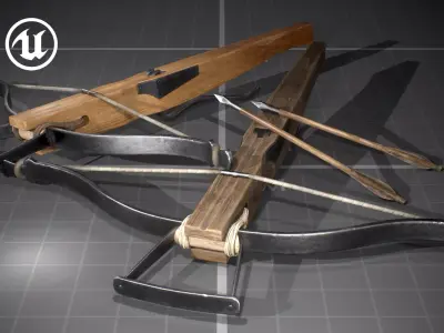 Medieval Crossbow Low-poly 3D model purchase