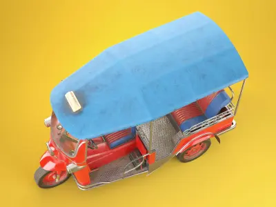 Tuk Tuk Taxi PBR 3D model