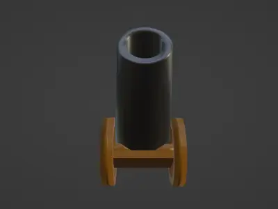 Low Poly Modular Cannon Free low-poly 3D model