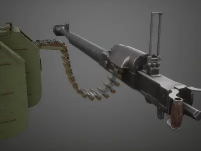 DShK Machine Gun highpoly 3D model