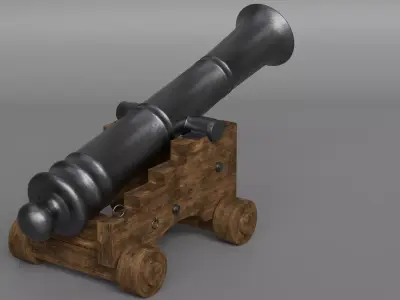 Antique Naval Cannon - High Poly PBR 3D Model 3D model