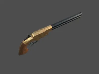 Volcanic Pistol VR AR low-poly 3D model Low-poly 3D model