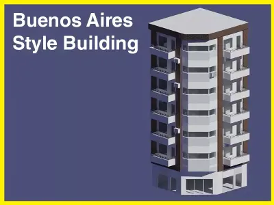 Buenos Aires Style Building 7 Free 3D model