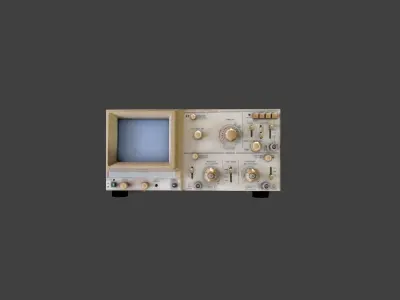 Old osciloscope Low-poly 3D model