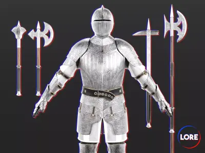 Medieval Collection Elegant Man at Arms 3D Model Pack