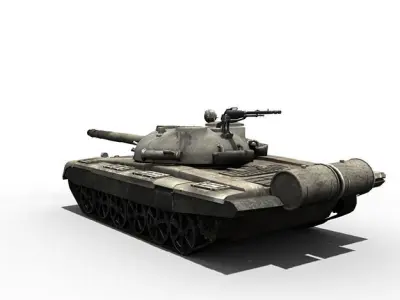 Game ready T-72 battle tank Low-poly 3D model