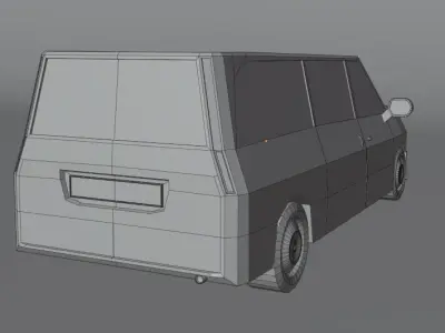Low Poly Van nissan minivan Free low-poly 3D model