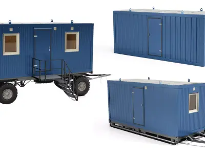 TRAILER portable building on wheels 3D Model Pack