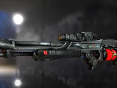Futuristic Rifle Low-poly 3D model purchase