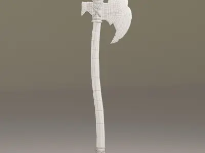 Battle Axe 3D model 7