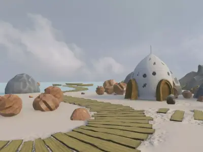 Coastal Village Layout 3D model get
