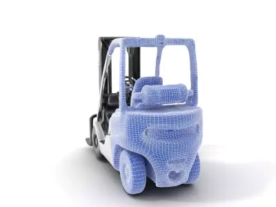 Silver Industrial Forklift model pack Low-poly 3D model