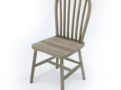 Chair - Antique Wooden with 4K PBR Oak Texture 3D model