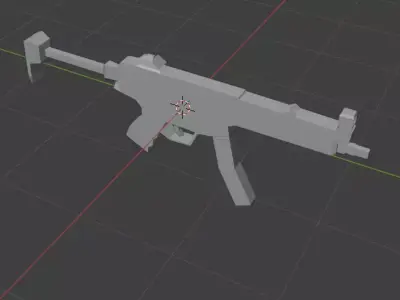 Low Poly SMG Low-poly 3D model