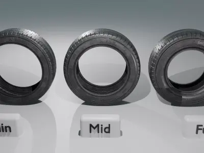 Tires sorted Low-poly 3D model