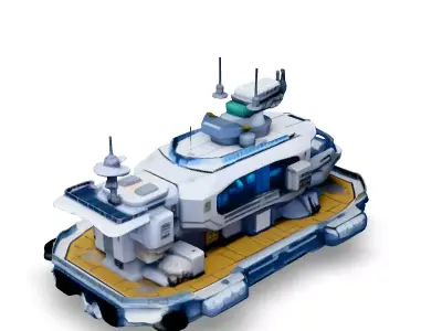 SciFi Futuristic Landing Ship Model Low-poly 3D model
