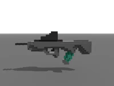 Bullpup Rifle Voxel 3D model