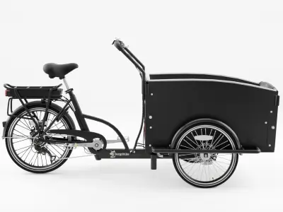 3D Model of Cargobike Classic Dog Low-poly 3D model