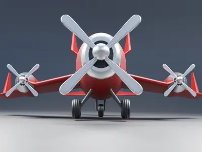 Aircraft airplane with propellers Free low-poly 3D model