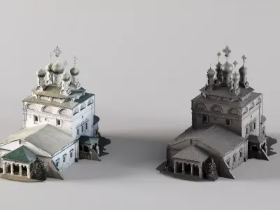 001757 Orthodox Church Building 3D Model Detailed 3D Scan 3D model