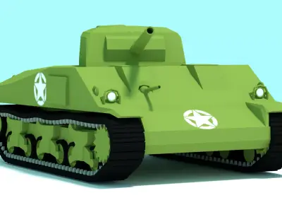 M4 Sherman Tank DEMO Mesh Only Free low-poly 3D model