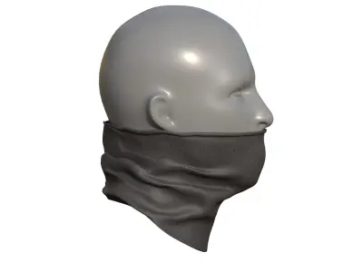 military scarf  worn  3D model