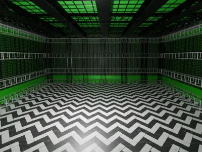 Hangar Interior Low-poly 3D model get