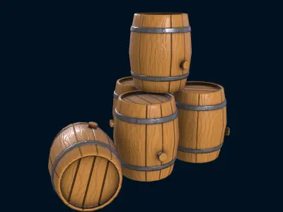 Barrel wooden Free low-poly 3D model buy