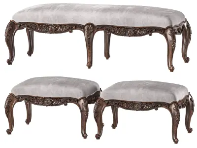 andrea fanfani bench and pouf 734 3D model