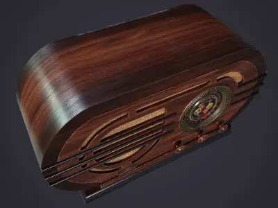 Vintage Radio Silver 139-JS Low-poly 3D model