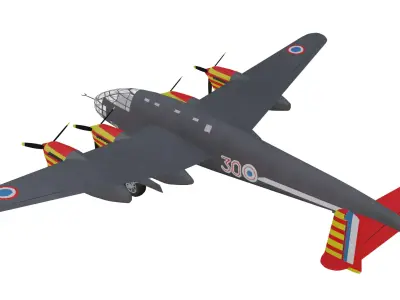 Breguet Bre 482 Low-poly 3D model
