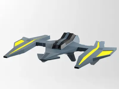 Craft Spaceship 3D Model Low-poly 3D model