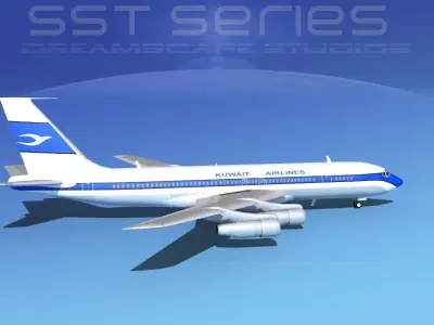 Boeing 707-320 SS Kuwait Airways 3D model