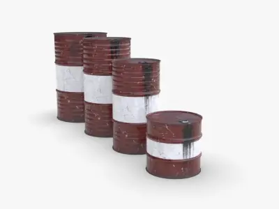 Chemical barrels Low-poly 3D model