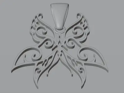 Pendant 4 with wings 3D model