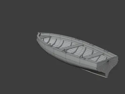 LOW POLY WOODEN BOAT 2 Low-poly 3D model