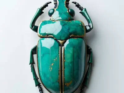 Realistic Turquoise Scarab Beetle 3D Model Low-poly 3D model
