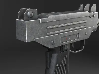 Uzi Pistol Submachine Gun Low-poly 3D model