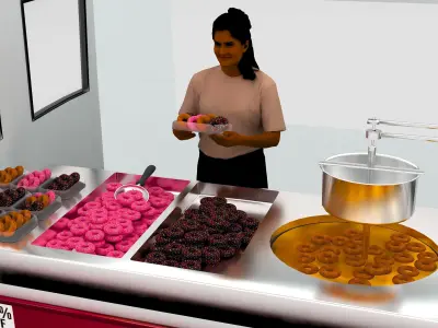 Donut Truck 4K 3D model