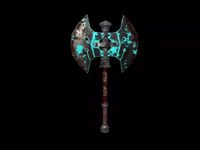 Mystery Fantasy Axe Low-poly 3D model