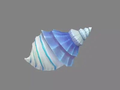 Cartoon  conch shell Low-poly 3D model