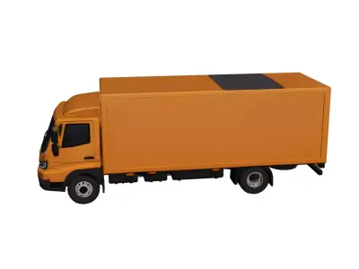 Low Poly Generic Box Truck Vehicle Model PBR Texture Low-poly 3D model
